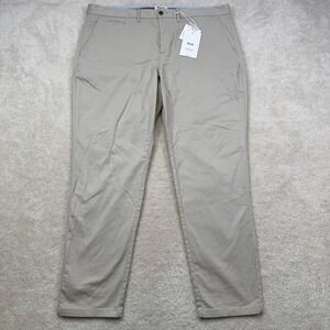 NWT Perk Feel Good Chinos Pants Men's 42x31 (tag 42x32) Khaki Slim-Fit Stretch